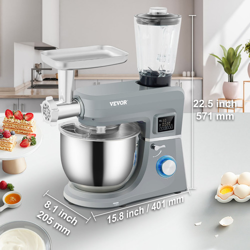 Vevor Batidora Multifuncional De Pedestal 660w 7l 5en1 Lcd