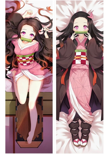 Cojín Dakimakura Nezuko Anime Kimetsu No Yaiba Con Relleno 