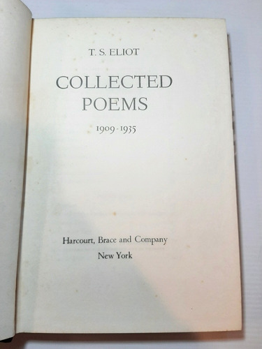 Antiguo Libro Poemas Coleccionados Inglés T S Eliot Ro 1580