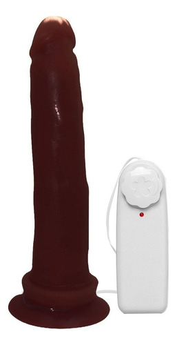 Pênis De Borracha Vibrador 18cm 4,5cm Consolo Marrom Adônis