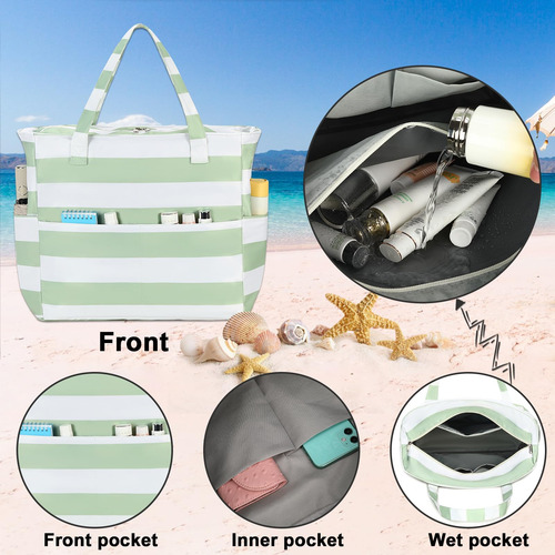 Bolsa Minimalista Multiusos Comoda Con Diseño Rayas Blancas