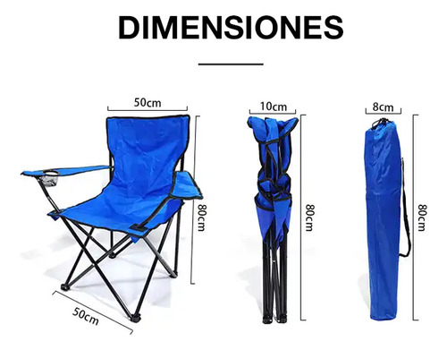 CJR 3 Sillas Plegables De Playa Campamento Y Exteriores Azul