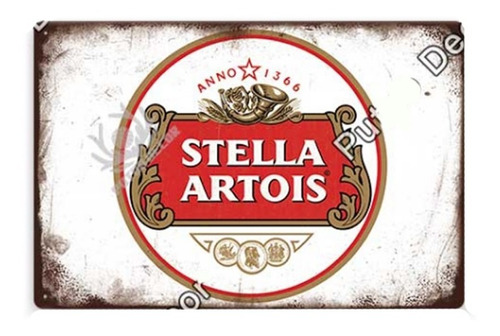 Placa Poster Cuadro Metalico Cerveza Stella Artois Vintage