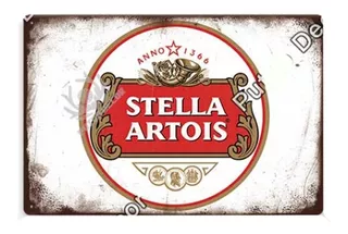 Placa Poster Cuadro Metalico Cerveza Stella Artois Vintage
