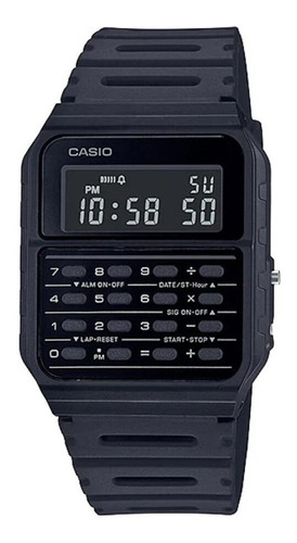 Relógio Casio Unissex Calculadora  Data Bank Ca-53wf-1bdf Cor da correia Preto