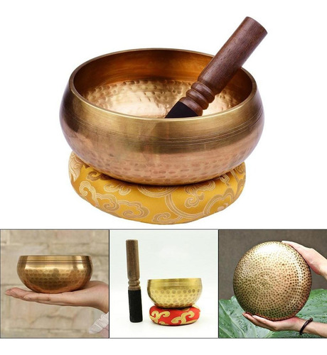 Juego De Cuenco Tibetano Con De Madera Y Cojín Para