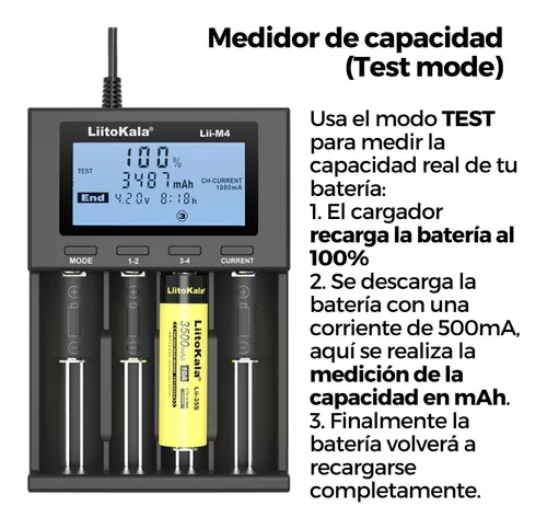 Medidor de pilas recargables AA