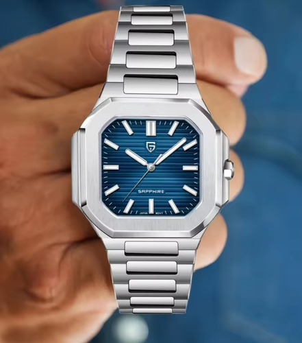 Pagani Design Reloj Para Hombre Cubitus Patkflip Plateado Plateado Azul