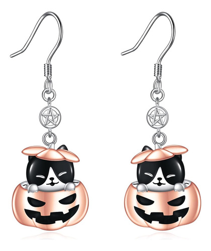 Aoboco Pendientes De Calabaza De Halloween De Plata De Ley S