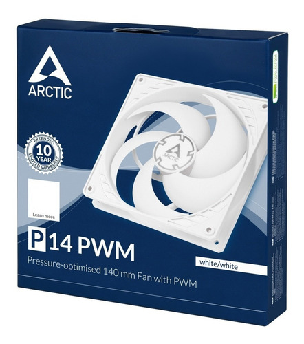 Imagen 7 de 8 de Cooler 140mm Arctic P14 Pwm Blanco Alta Presion Calidad !