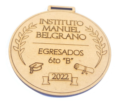 Imagen 3 de 3 de 150 Medallas Egresados Gorro Diploma Premio Fibrofacil 8 Cm.