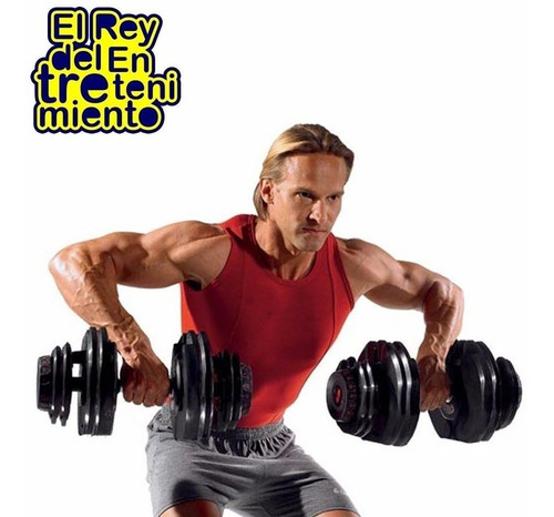 Set 2 Mancuernas Automáticas C/ 48kg Discos + Soporte El Rey