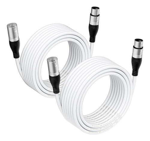 Pack De Cables Xlr Ebxya Blanco, 7,6m C/u, 2 Pcs