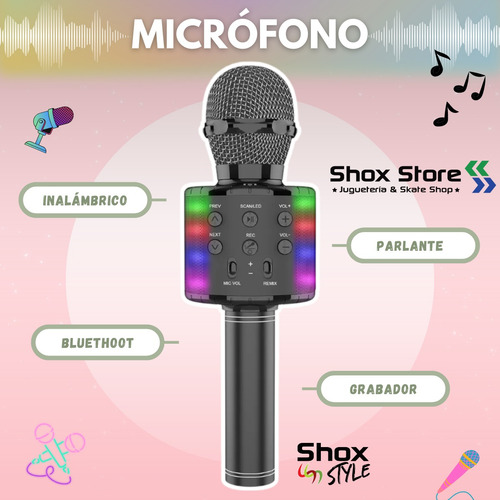 Microfono Inalambrico Karaoke Parlante Bluetooth Recargable