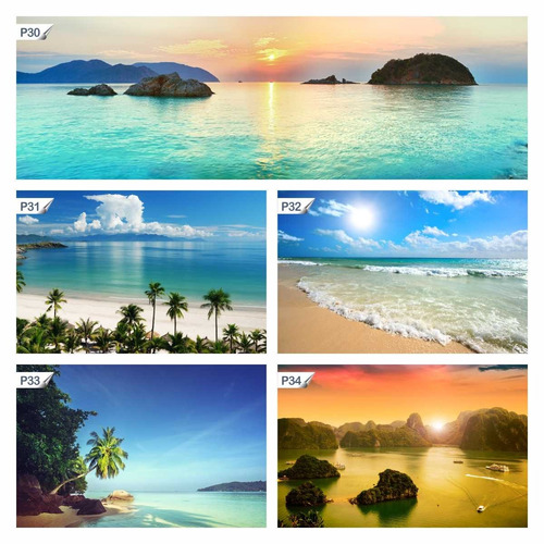 Imagem 9 de 10 de Papel De Parede Adesivo Praia Paisagem Céu P32 - 12 Unidades