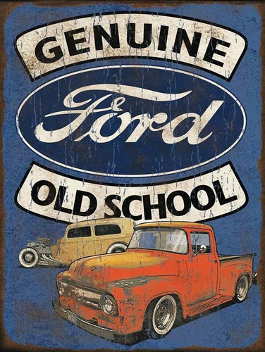 Placa Decorativa Pickup Ford F100 Old School Antiga  Vintage