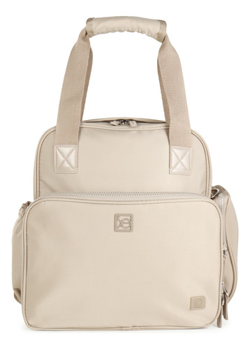 Pañalera Mochila Cloe Mom & Baby Nylon Accesorios Al Tono Color Beige