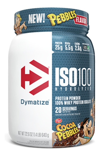 Imagen 1 de 1 de Suplemento en polvo Dymatize  ISO-100 proteína sabor cocoa pebbles en pote de 640g