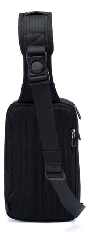 Bolsa Transversal Shoulder Bag Masculina Mochila Swissport Cor Preto Desenho do tecido Lisa