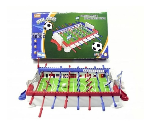 Imagen 8 de 10 de Metegol Mini Golazo Juego De Mesa Original Faydi 37x22cm