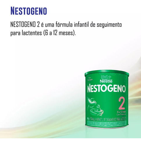Nestogeno 2 Fórmula Infantil Kit C/2 Latas 800g Cada Sem Sabor