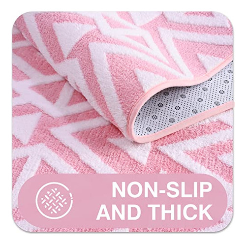 Alfombra Ultra Suave De Espuma Viscoelástica Rosa 90x150 Cm