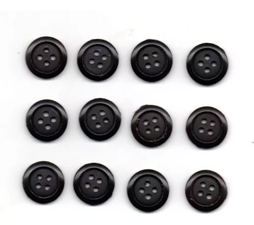5 Botones Negros 25mm