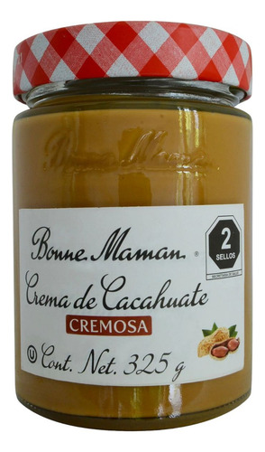 Crema De Cacahuate Bonne Mamman Cremosa Suave 325gr Frasco