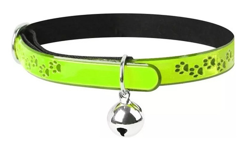 Imagen 2 de 6 de Collar Para Gato/perro Reflectante Diseño Patitas Ajustable