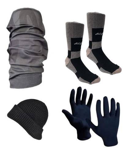 Combo Inv!cuello Termico Salomon+ Medias +guantes Term+gorro