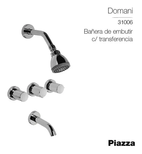 Griferia Ducha Embutir Transferencia Domani 31006 Piazza