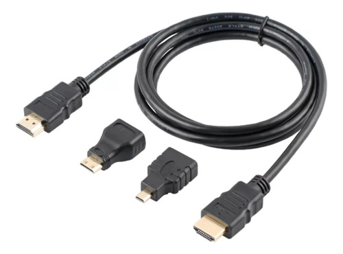 Cable Hdmi 1.5mt, Kit 3e1 1080 +adapt Micro + Adap Mini Hdmi