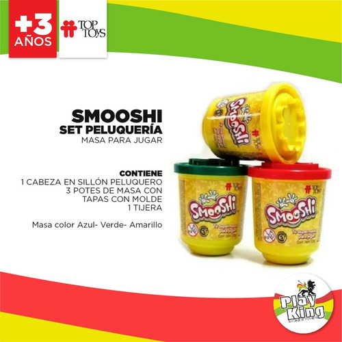 Imagen 2 de 8 de Smooshi Mix Peluqueria Juego De Masa 3 Potes Top Toys