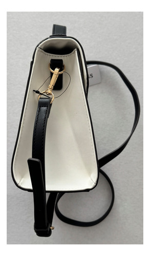 Bolsa Crossbody Guess Los Angeles Color Blanca Detalles Blanco Lisa Oro Negro