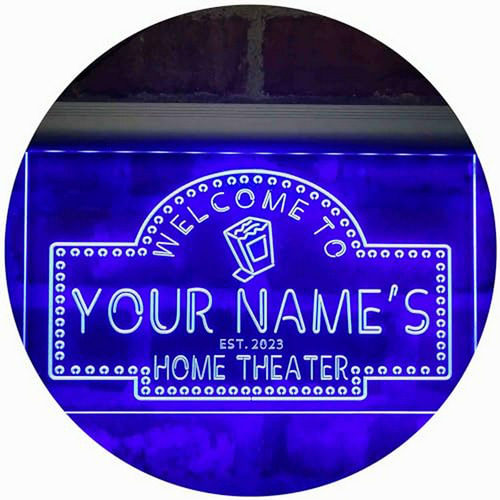 Letrero Led Neon Personalizado Para Cine En Casa 12 X 8.5 