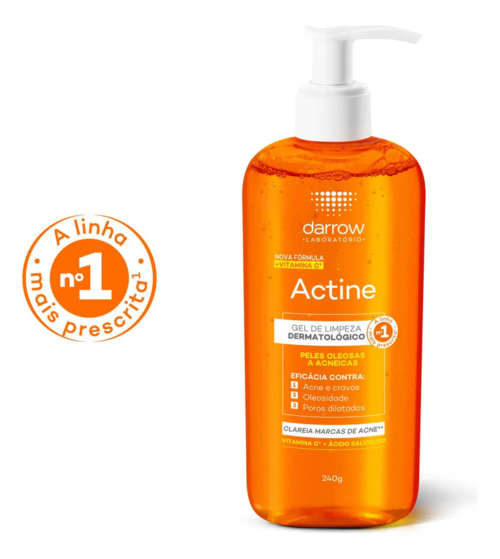 Gel de Limpeza Facial Darrow Actine Pele Oleosa e Acneica 240g