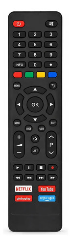 Controle Remoto Philco Smart para TV com Botões Netflix, YouTube, Globoplay e Prime Video