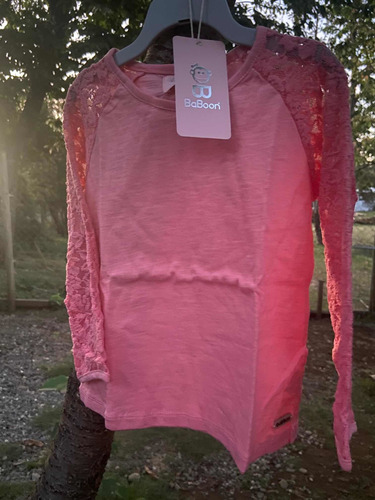 Polera Manga Larga Raglán Coral