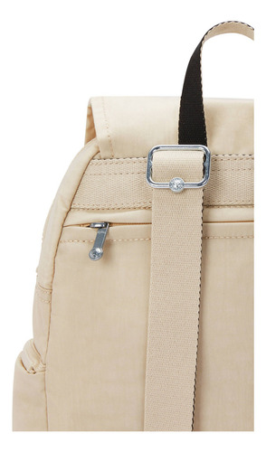 Kipling Mochila City Zip Tamaño Chica 100% Color Back to Beige Diseño de la tela Color Sólido