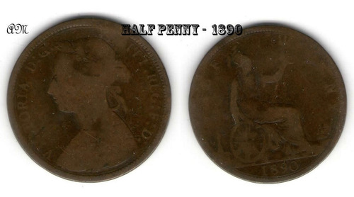 Inglaterra - 1890 - Half Penny