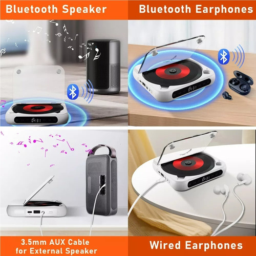 Tika Portátil Bluetooth Cd Player Cd/mp3/cd - Rw/cd - Rwma