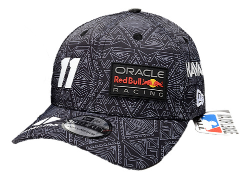 Gorra Red Bull Racing F1 Edición Especial México Checo Perez Negro/blanco Ajustable Rayas