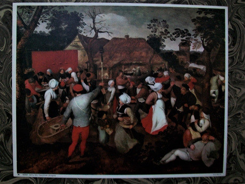 Lámina 25 X 31 Brueghel Festa Del Villagio Impresa En Italia