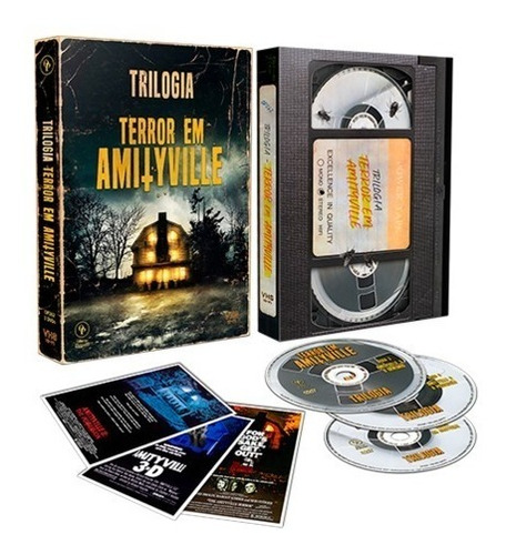 Box Trilogia Terror Em Amityville - Digipak Cards + 3 Dvd's