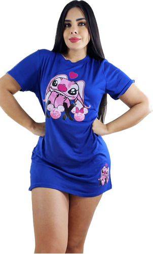 Pijama Bata Stitch Vestido Bluson Comodo Suave Stretch 