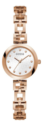 Reloj Guess Gw0549l3 Mujer Cuarzo Analogico Color De La Malla Rose Color Del Bisel Rose Color Del Fondo Blanco