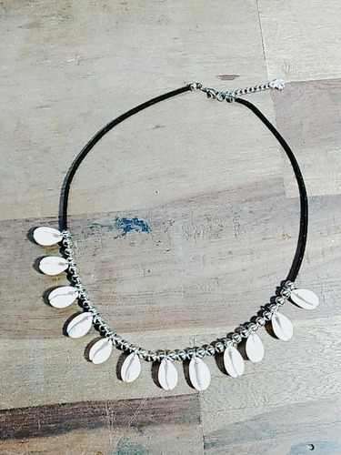 Pack Mayorista X 3 Collar Choker Negro Caracoles Buzios