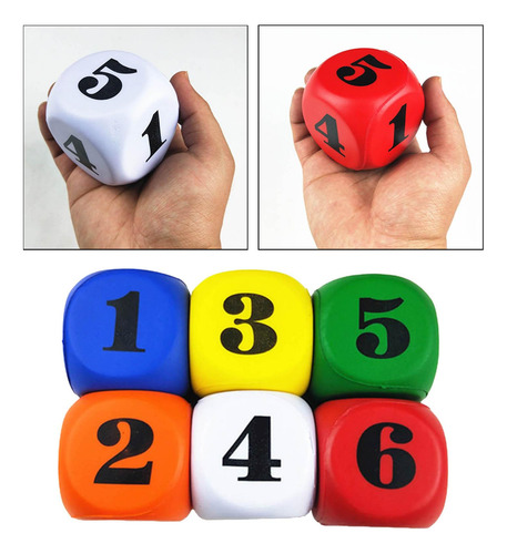 6 Uds. De Dados De Espuma Para Jugar, Dados De Espuma De 6