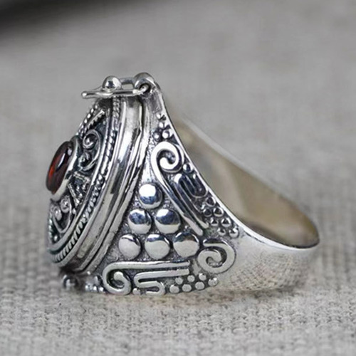 Anillo Gawu Box Con Compartimento Secreto Para Joyas Y Hierb
