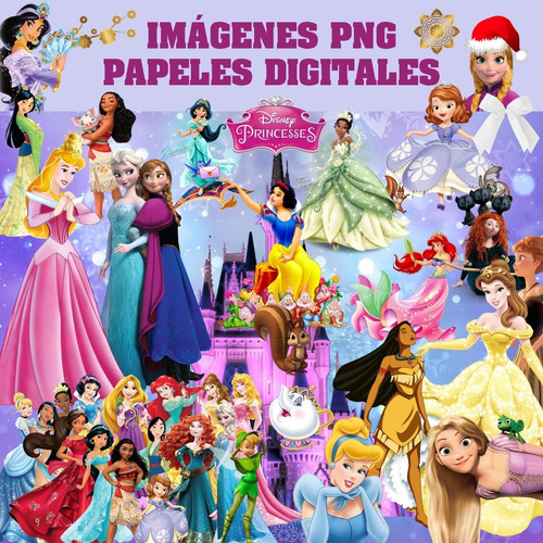 Super Kit Digital Princesas Clipart Imágenes Png Fondos